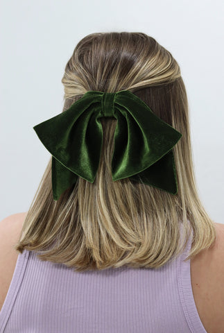 Green Velvet Bow